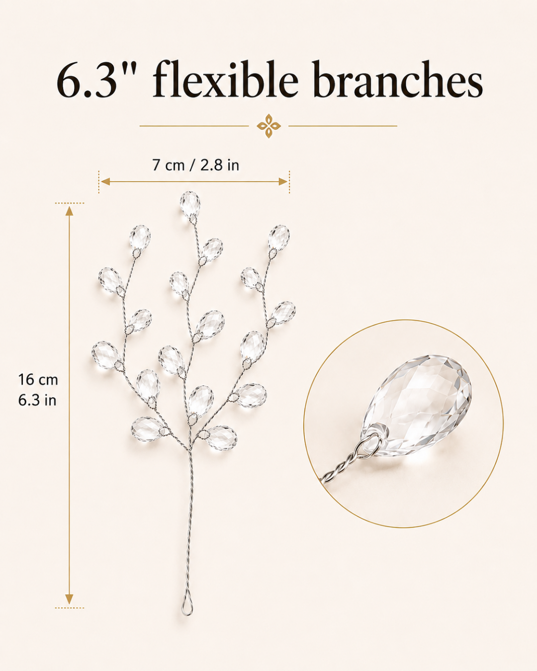 Crystal Drop Christmas Tree Branches