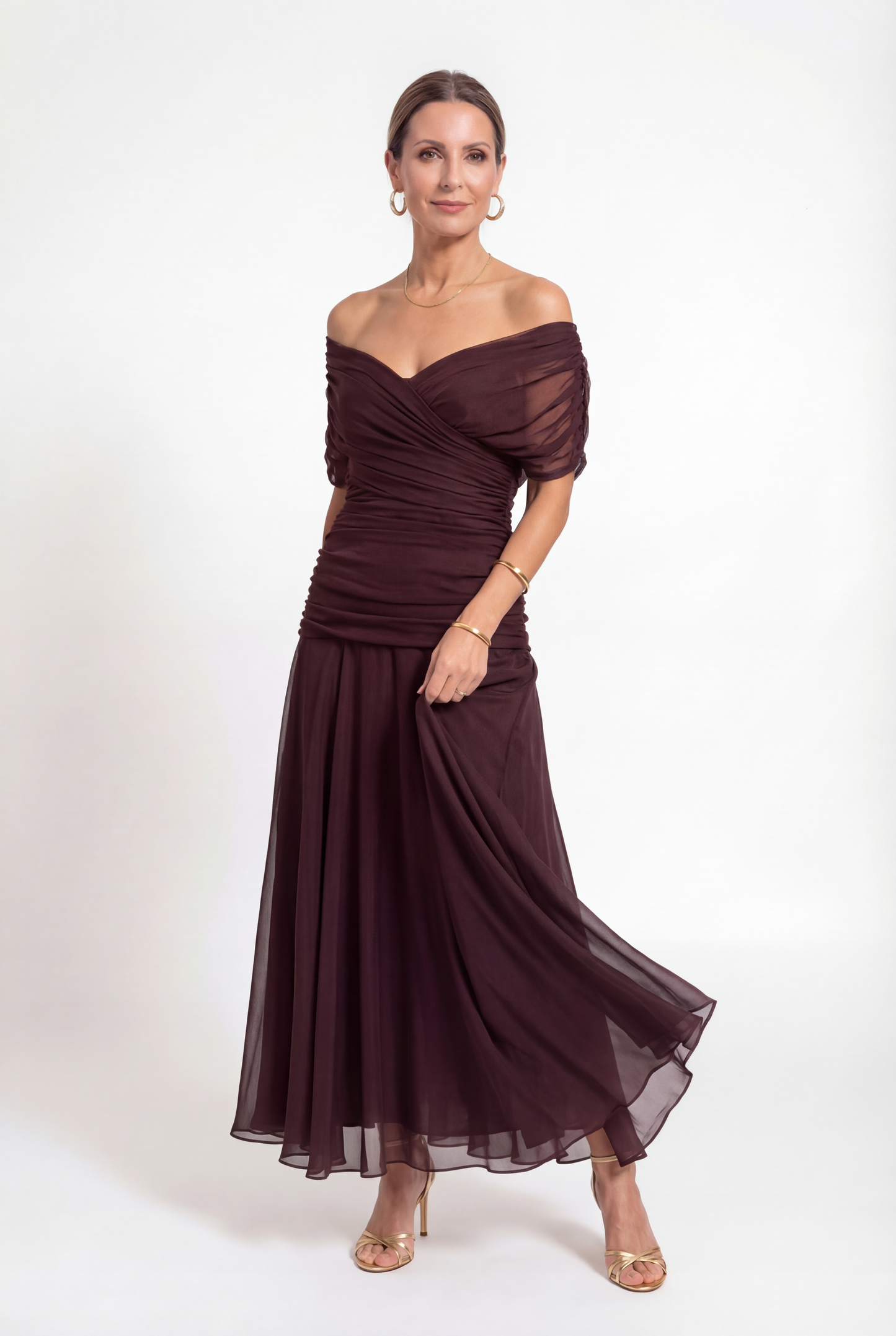 Off-Shoulder Floral Maxi Dress